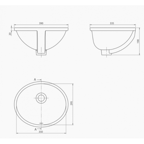 Υποκαθήμενος Νιπτήρας Πορσελάνης Cerastyle 35x30εκ 070500 Λευκό Υποκαθήμενος Νιπτήρας Πορσελάνης Cerastyle 35x30εκ 070500 Λευκό